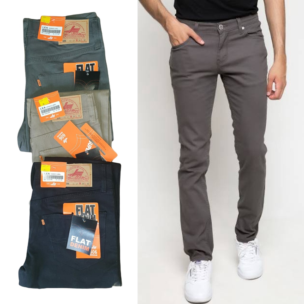 CELANA CHINO LEA JEANS 603 SLIMFIT PANJANG HITAM ABU MOCCA TERBARU