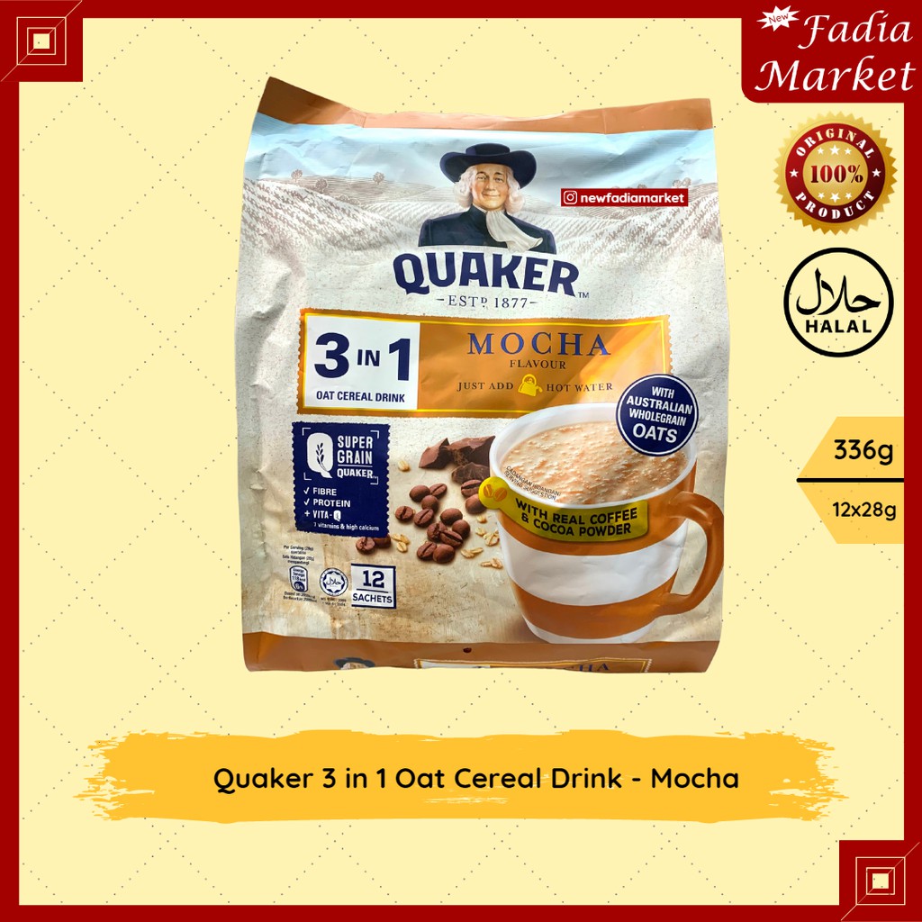 

Quaker 3 in 1 Oat Cereal Drink [12x28g] - Mocha