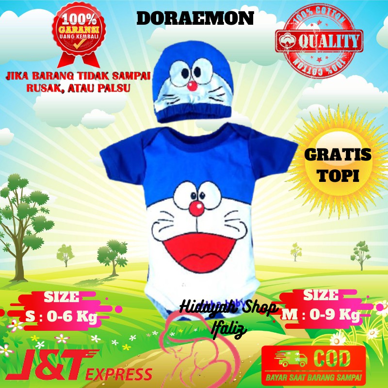 Baju bayi Jumper bayi baju bayi doraemon / jumpsuit baby doraemon laki laki/ bayi /jumsuit bayi