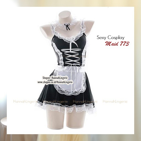 M-3XL Lingerie Pelayan ART Kostum BigSize Cosplay Costume Pembantu Maid Besar M L XL XXL 3XL 773