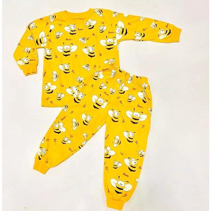 SETELAN PIYAMA KAOS BAJU TIDUR ANAK MOTIF BEE LEBAH USIA 6 BULAN-5 TAHUN BAHAN KATUN PREMIUM BEST QUALITY TERBARU TERLARIS/ SETELAN PIYAMA KAOS BAJU TIDUR ANAK LAKI-LAKI/ SETELAN PIYAMA KAOS BAJU TIDUR ANAK PEREMPUAN/ SETELAN PIYAMA KAOS ANAK CEWEK