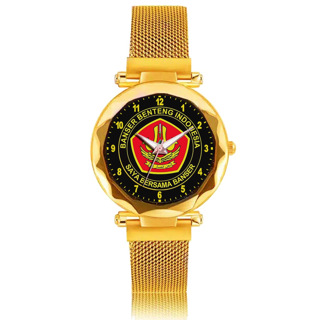 Jam Tangan Wanita Custom - BANSER MOTIF 3 Free Box &amp; Batre Cadangan