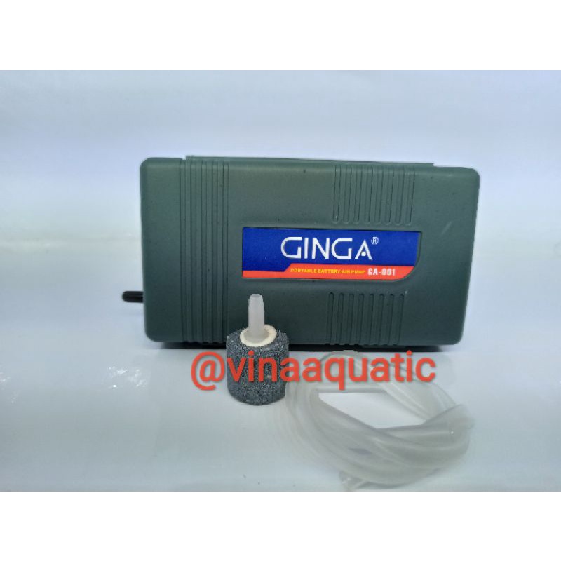 GINGA GA 001 Mesin Aerator portable Airpump Aquarium Baterai Batre pancing mancing ikan