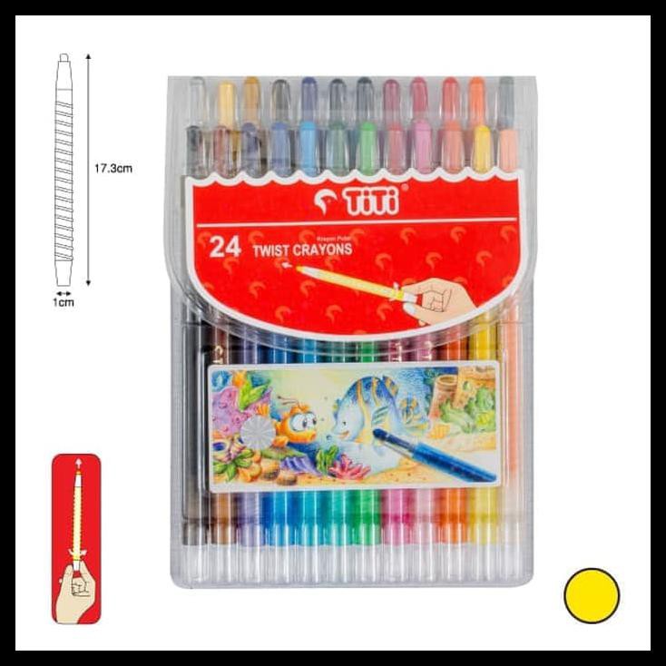 

STOK BARU CRAYON PUTAR TITI TI-CP-24T / 24 WARNA / COLORS PERALATAN MELUKIS MURAH TERLENGKAP