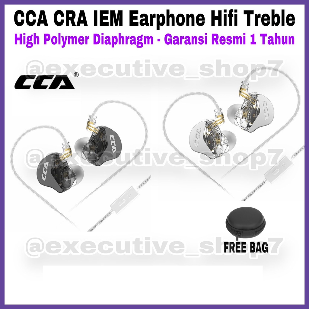 CCA CRA IEM Earphone Hifi Treble - High Polymer Diaphragm - Garansi Resmi 1 Tahun