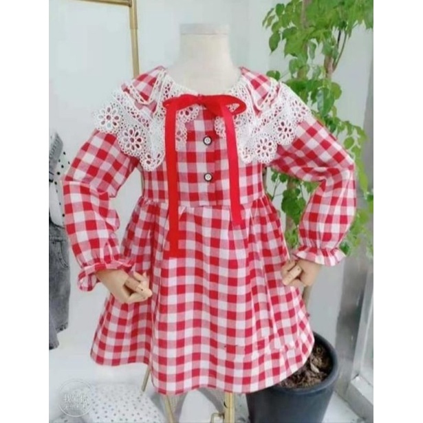 DRESS KOTAK" MERAH