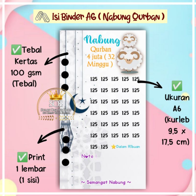 

Nabung Qurban | Kertas Binder A6
