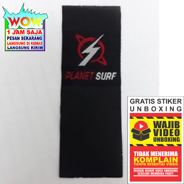 

PLANET TSURF WOVEN LABEL SLIP TAG BORDIR COTTON SUPER PREMIUM CO 1X DI KIRIM 600PCS