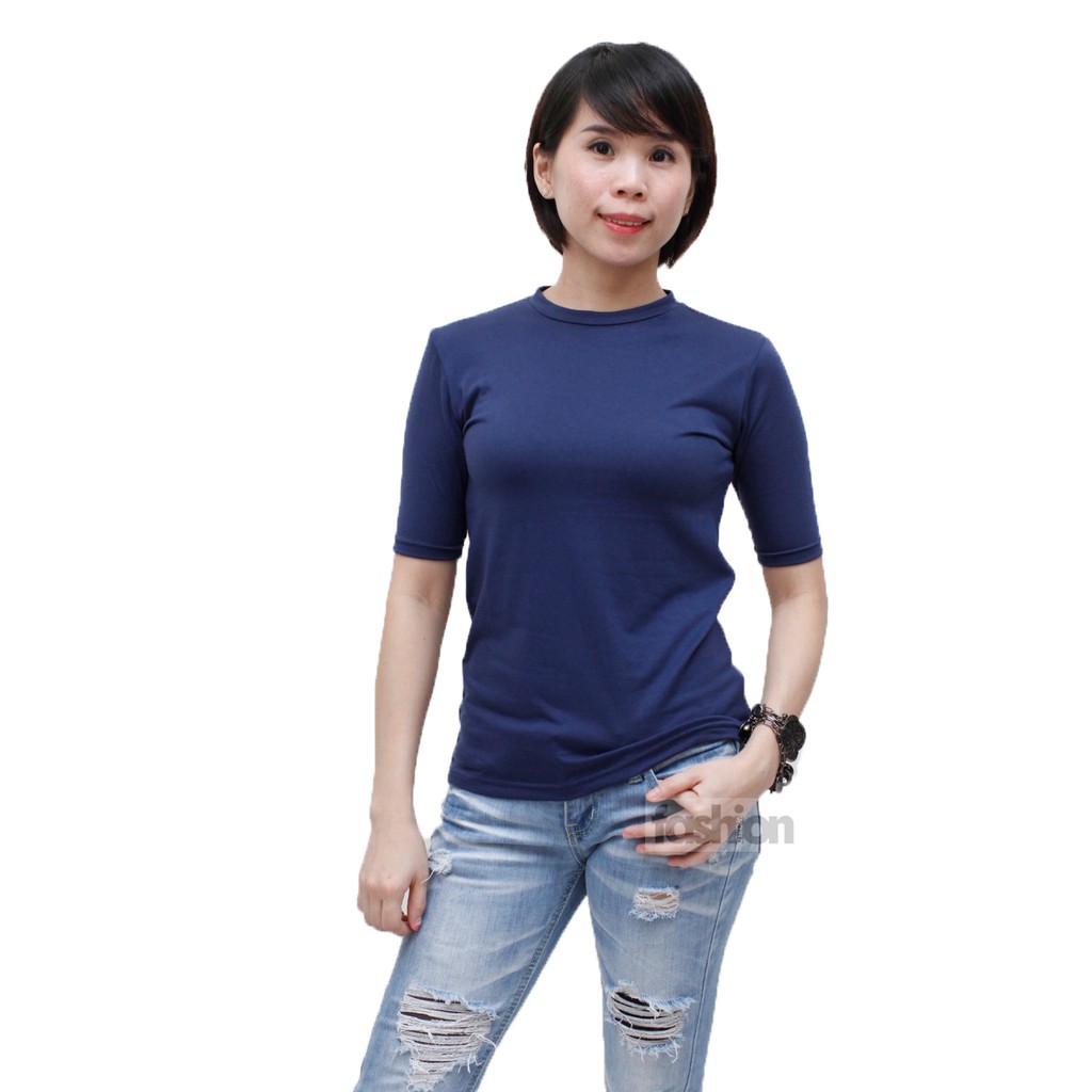 629 Kaos Wanita | Kaos Basic Fashion | Baju Wanita Lengan 3/4