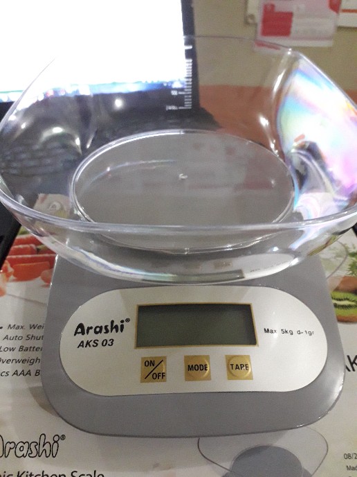 Timbangan Dapur Digital Kue Mangkok Mangkuk Bulat Arashi Aks01 Aks 01 5kg 5 Kg Kitchen Scale