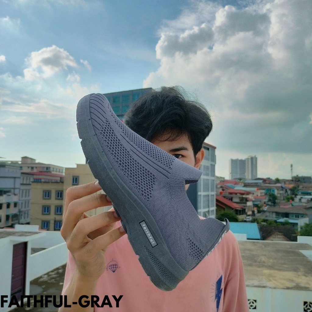 SNEAKERS PRIA KECE SEPATU TRAVELING SIMPLE MUDAH DICUCI KUALITAS IMPORT FAITHFUL