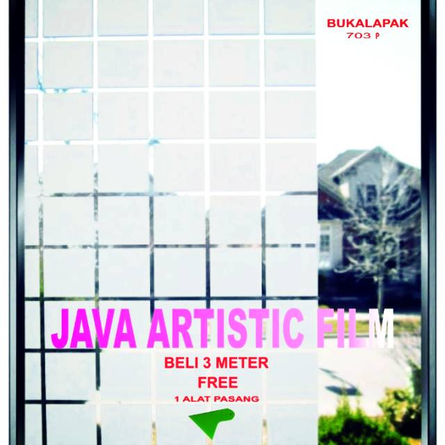 Sticker kaca stiker kaca film motif kotak 703