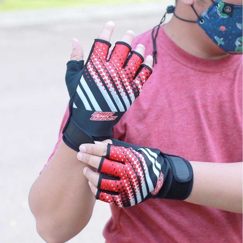 Sarung Tangan Sepeda Motor Gloves Half Finger Setengah Jari