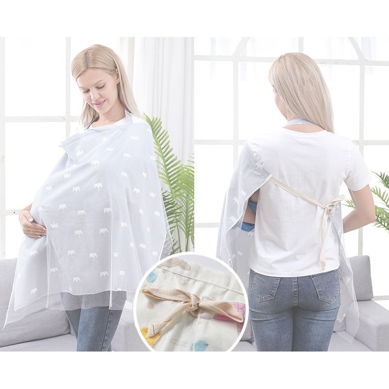 APRON MENYUSUI  KAIN MENYUSUI NURSING COVER DOUBLE LAYER KATUN TILE MULTIFUNGSI SEBAGAI KELAMBU STROLLER AP