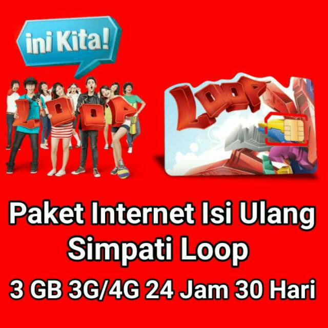 Paket Internet Telkomsel Khusus Simpati Loop 3gb 3g 4g 24jam 30hari Shopee Indonesia