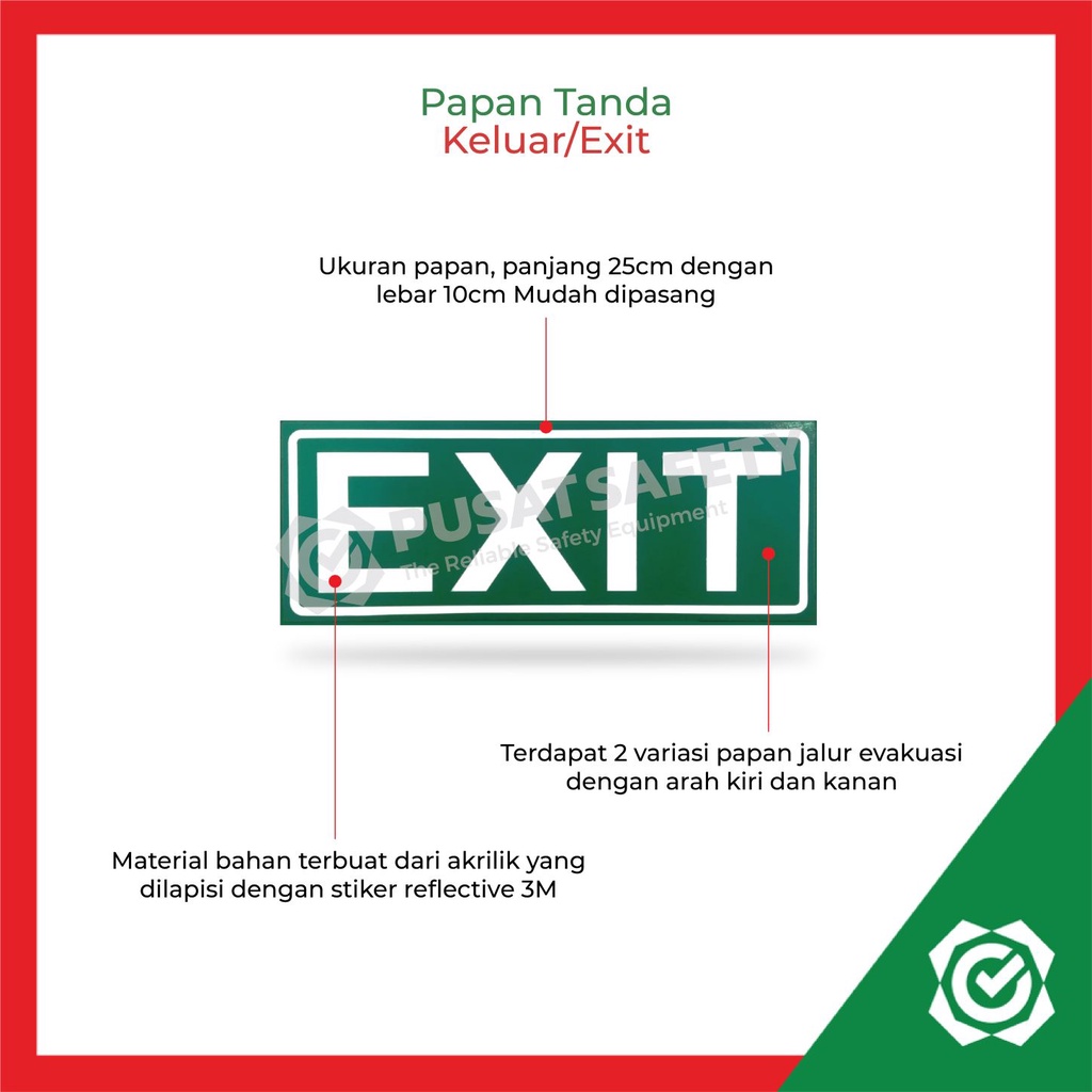 Papan Rambu Tanda Keluar Exit Darurat