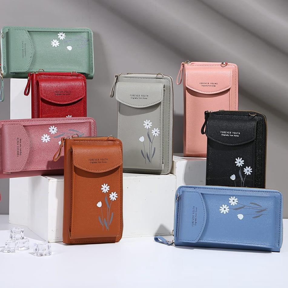 CU.19Au22х • Forever Youth Tas Slempang Wanita Motif Bunga Style Wanita Korea Import Real Pict - Q18