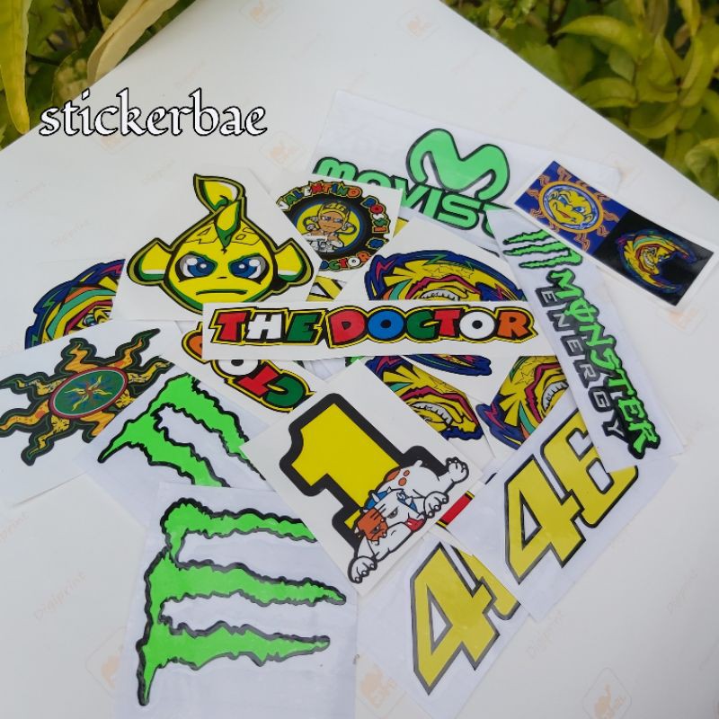 stiker motor dan helm stiker valentino rossi part 3 printing dan cutting