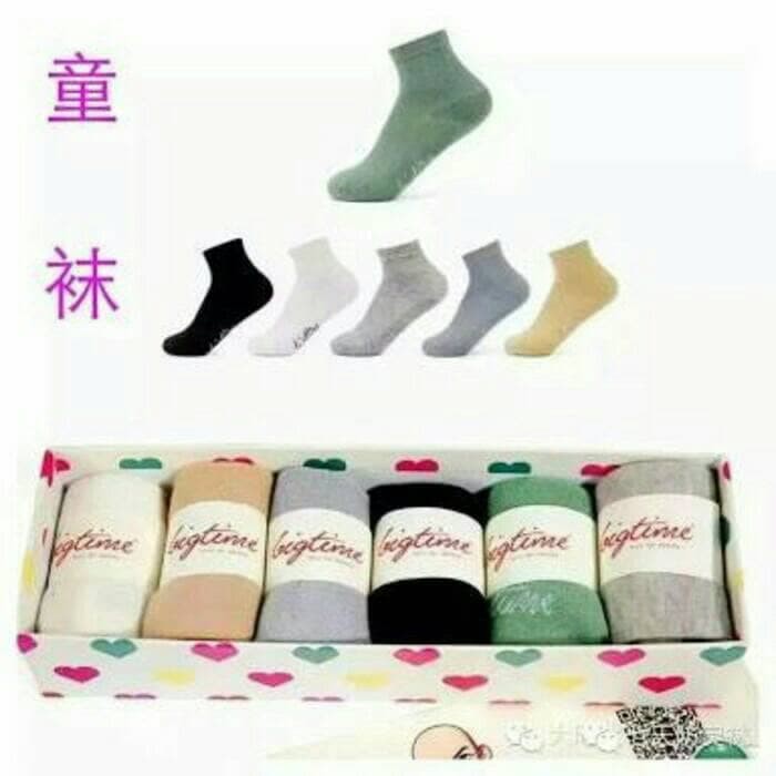 BIG TIME / BIGTIME kaus / kaos kaki anak anti bau / bakteri 7 hari 6 pasang/box