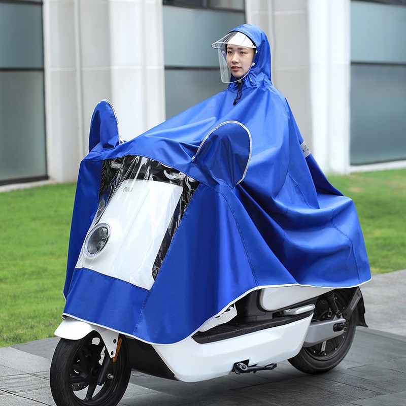 JAS HUJAN MOTOR 2 KEPALA FULL BODY MOTOR DOUBLE PONCO 2 KEPALA FULL COVER MOTOR RAINCOAT 2-in-1 COAT