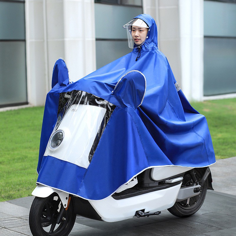 JAS HUJAN MOTOR 2 KEPALA FULL BODY MOTOR DOUBLE PONCO 2 KEPALA FULL COVER MOTOR RAINCOAT 2-in-1 COAT