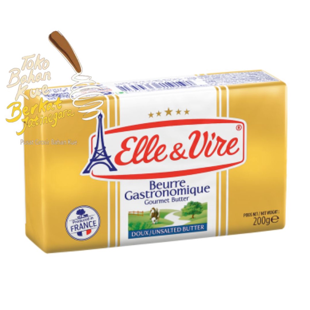 BUTTER UNSALTED ELLE &amp; VIRE 200 GR / MENTEGA TAWAR