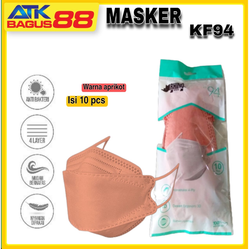 FACE MASK 3 PLY EARLOOP - MASKER MEDIS BESCO WARNA APRIKOT