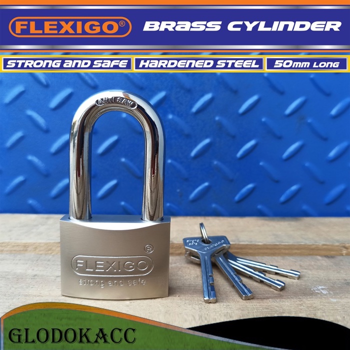 Gembok Anti Maling 50 mm Panjang Flexigo Silinder Kuningan Anti Kimia