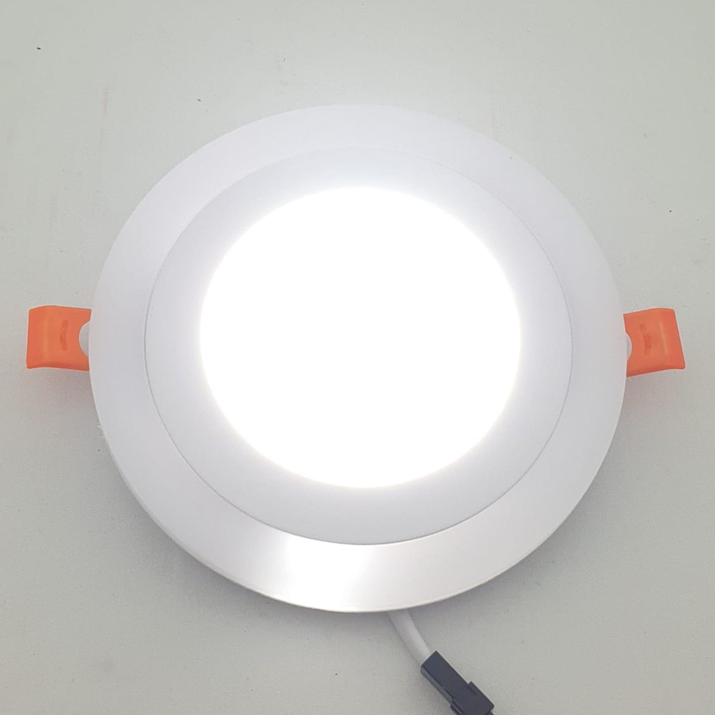 RC Lampu Led Panel BULAT INBOW 2 Warna 6w Tengah Putih + 3w Lis Kuning SNI (DL 14cm / DD 10cm)