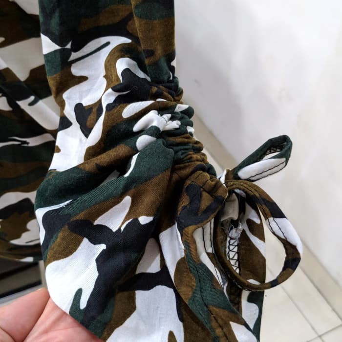 Baju Atasan Wanita Jumbo Army Panjang Besar Kaos Wanita Tentara Armi