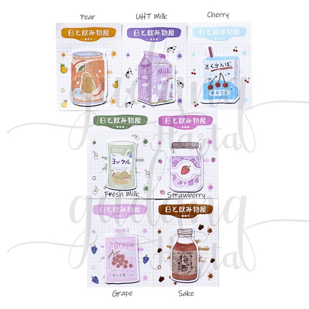 Sticky Notes Japanese Drinks Lucu Memo Unik DIY Scrapbook GH 301099