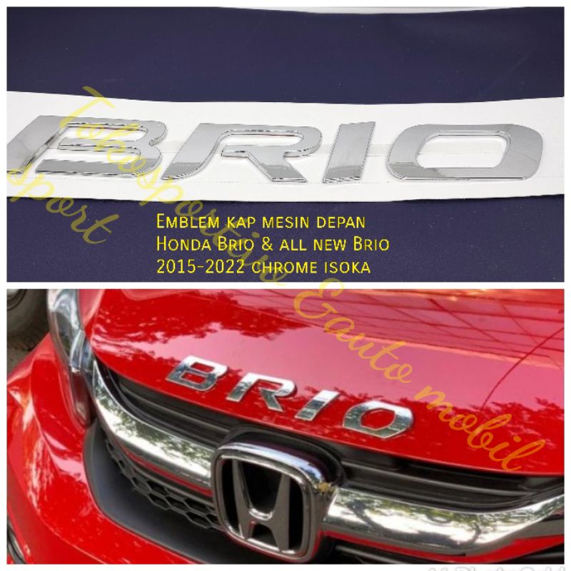 Emblem Logo Tulisan huruf Depan kap mesin Honda Brio all new BRIO 2015-2022 chrome isoka