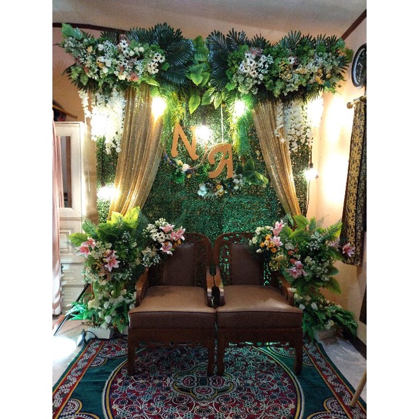 backdrop akad nikah wallgrass 2 meter (tanpa meja lesehan)