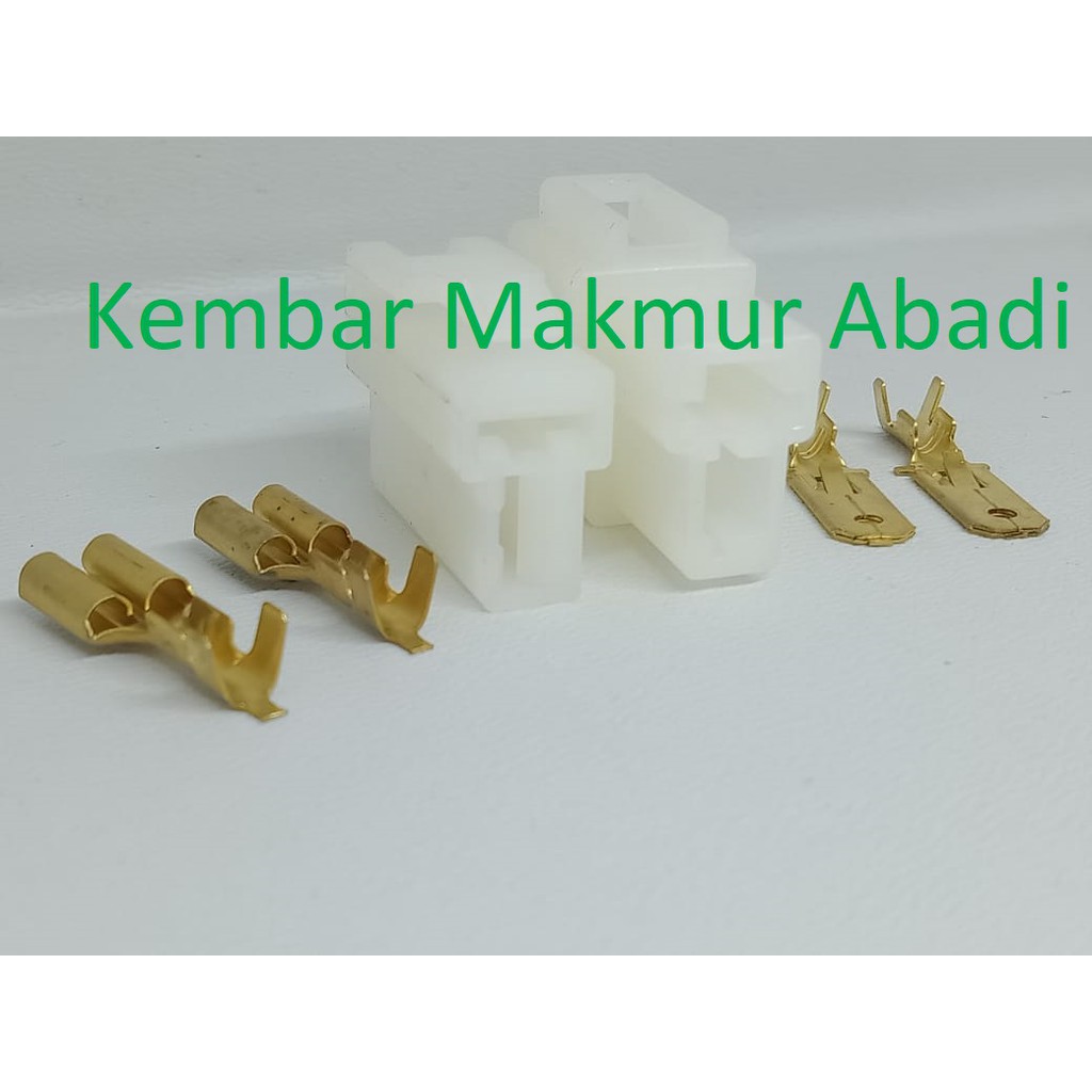 Socket 2 Pin Besar+Skun / Soket Motor / Konektor Motor/ Connector Kabel / Socket Kabel Motor 2 Pin