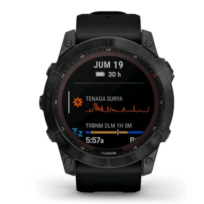 JAM TANGAN GARMIN SMARTWATCH PRIA FENIX 7X SAPHBLACKTIW BLACKSILICBAND GPS SEA FENIX 7X JAM DIGITAL 