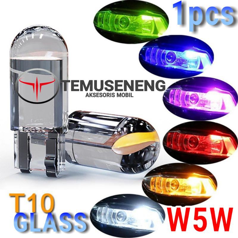 Full Kaca Lampu Led T10 tancap Mobil Motor Resin 360 W5W Senja Sein Sen Speedo Sinar Terang Super Bright