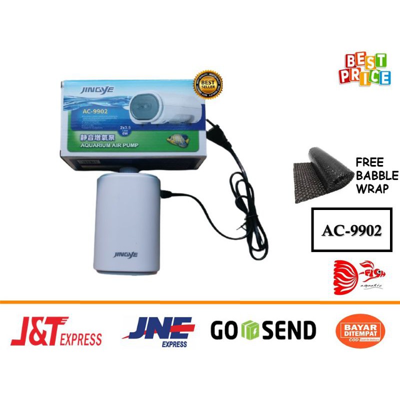 Vina Aquatic _ JINGYE AC-9902 AQUARIUM AIR PUMP AERATOR POMPA UDARA ANGIN GELEMBUNG