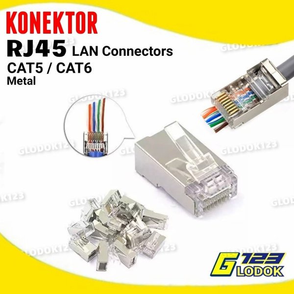 Konekt0r Jek Internet RJ45 8P8C Connector LAN Networking RJ 45 Cat 5 6