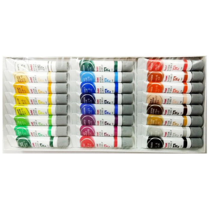 

air-cat- pentel arts water colours 24 color cat air 24 warna 5ml wfrs-24 -cat-air.