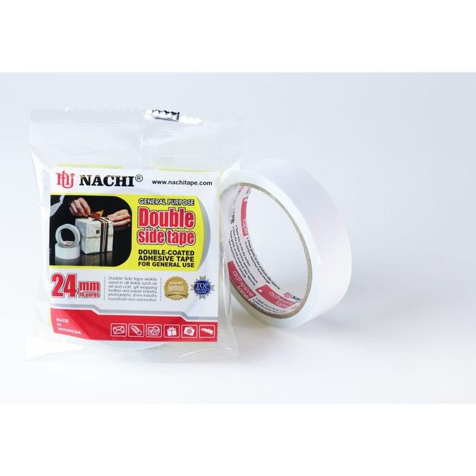

~^~^~^] Double Side Tape Nachi 24 mm 1 inch x 10 yard Selotip Isolasi Solasi