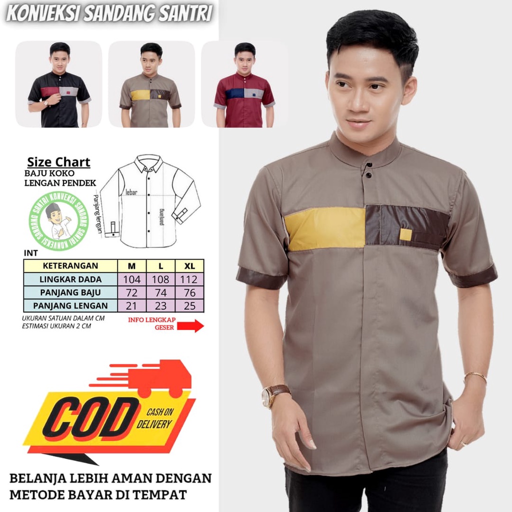 Atasan Muslim Pria Kemko FEROZ Baju Muslim Pria Dewasa Baju Koko Pria Kemeja Koko Pria Lengan Pendek Baju Koko Premium Baju Koko Hitam Baju Muslimin Baju Koko Pria Kombinasi Baju Koko Lengan Pendek Kekinian Baju Koko Terlaris Koko Terbaru Bisa COD