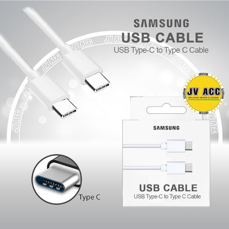 Kabel data Samsung Note 10 C to C 3.A Quick Fast charging