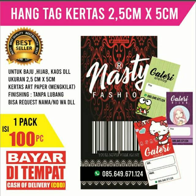 

Label hang tag merk baju hijab