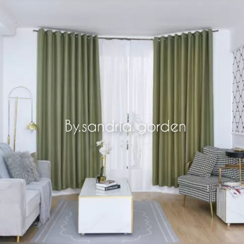 GordenJendelaPolosWarnaHijauBlackoutTebalSmokringMinimalisMurah