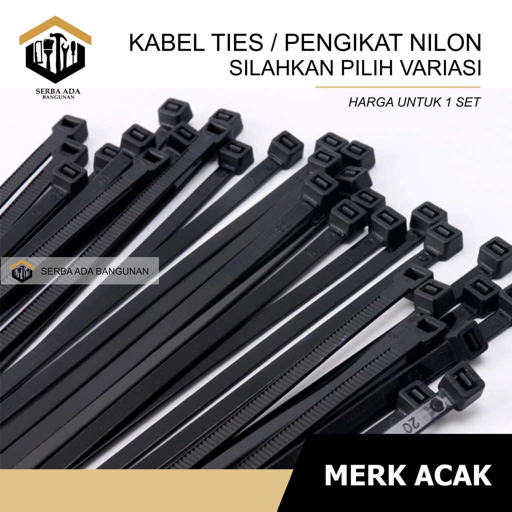 KABEL TIE TIES 10 15 20 25 30 CM / CABLE SERUT PENGIKAT LISTRIK (HARGA 1PAK@100PCS) WARNA KUAT RAPI