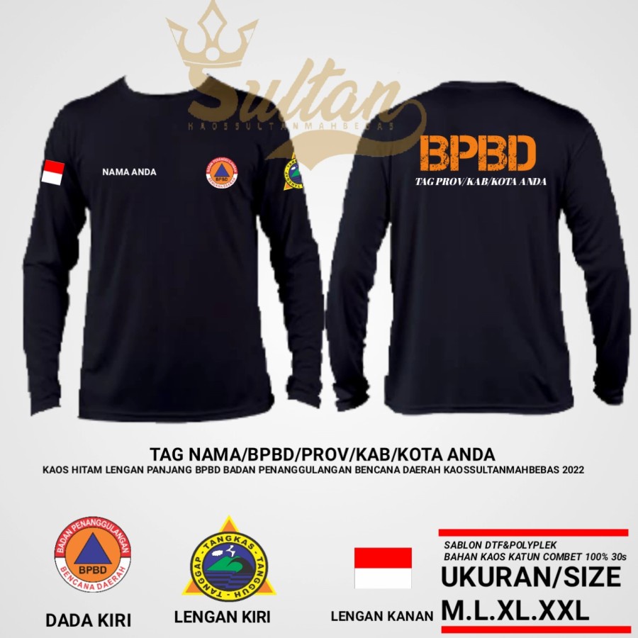 Kaos BPBD/Baju BPBD/Atasan BPBD Lengan Panjang