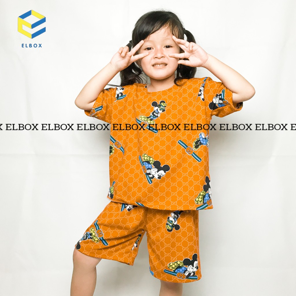 ELBOX SETELAN ANAK KAOS UNISEX / PIYAMA ANAK CELANA PENDEK (UNISEX) 1-6THN