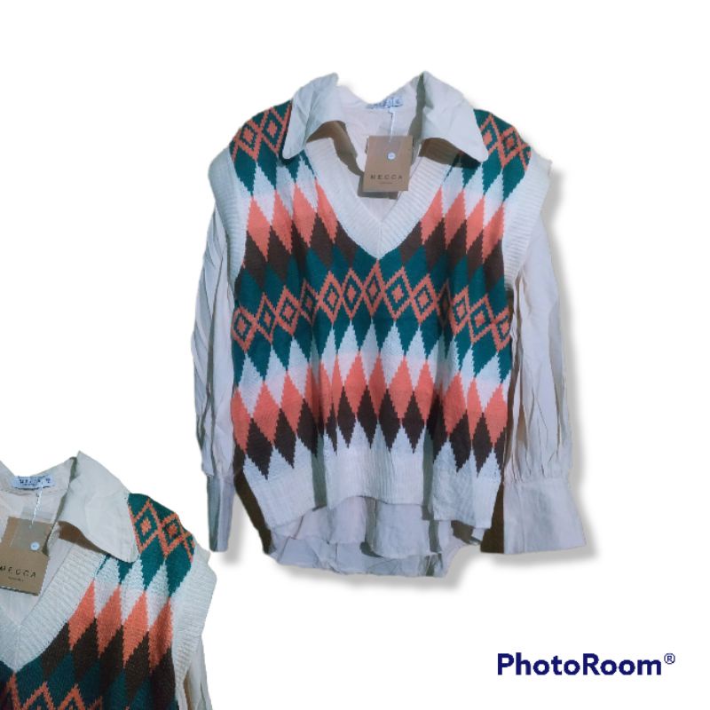 Atasan Tribal vest LFY  / set rompi LFY / atasan rompi / atasan vest / set kemeja vest LFY / SET kem