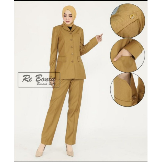 Seragam Rebonia Pemda Muda Seragam Pemda Muda Celana Setelan Celana Pemda Blazer Re Bonia COD BUSUI