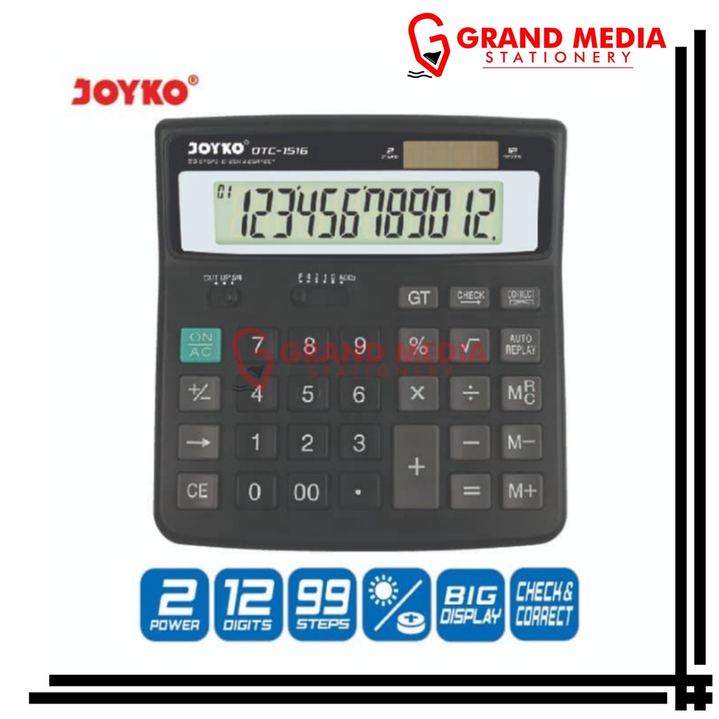 

[GRAND MEDIA] KALKULATOR / CALCULATOR JOYKO DTC-1516 / 12 DIGITS